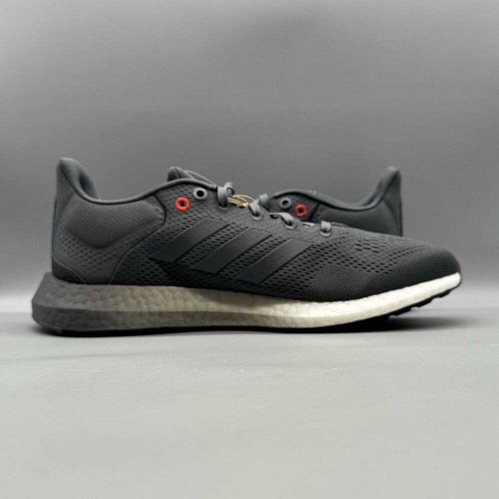 Adidas Pure Boost Grey Vivid Red Ultra Running Shoe Men's Size 9 NEW Sneakers - Picture 7 of 9